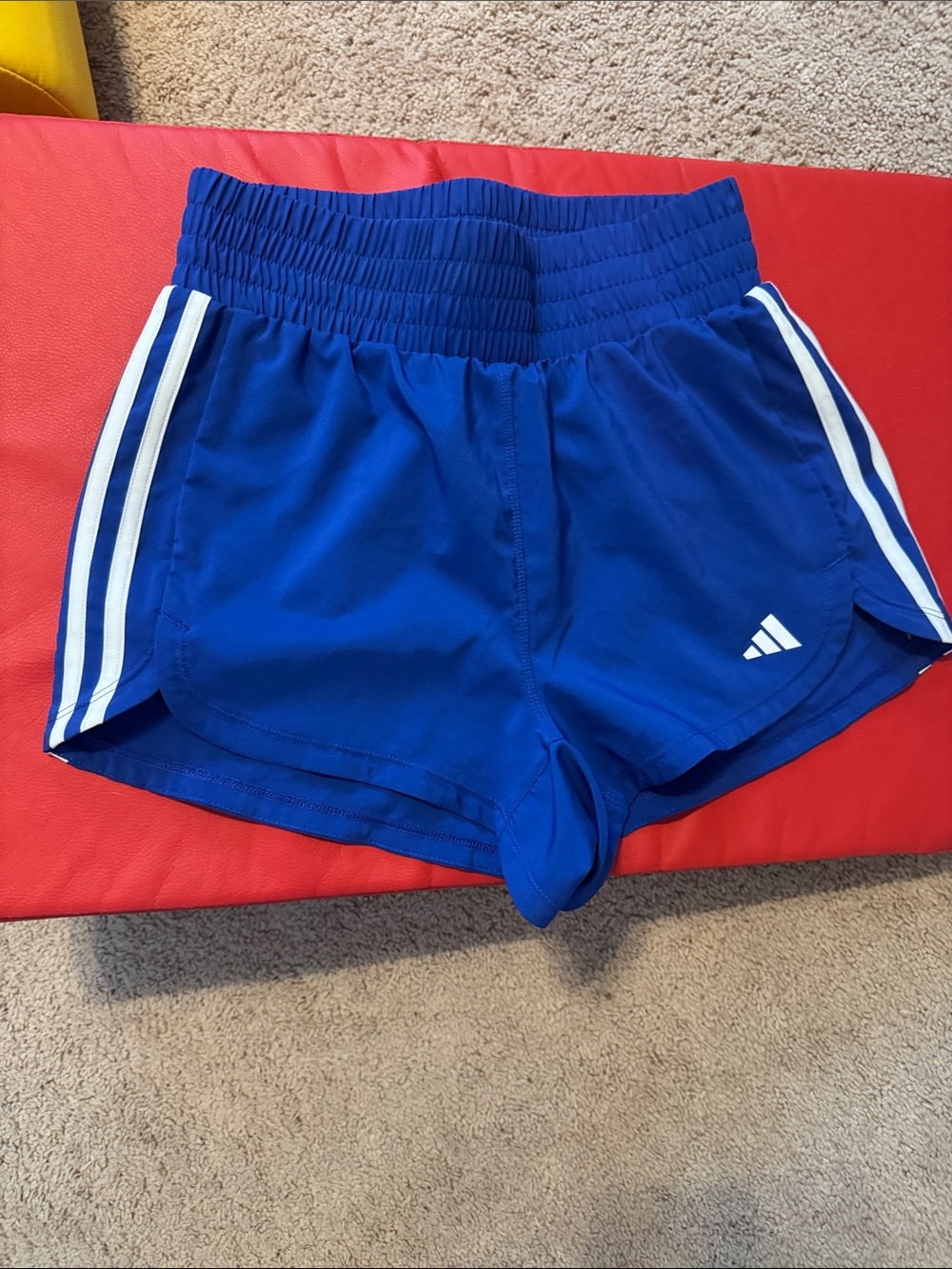 adidas Blue Athletic Shorts with White Stripes